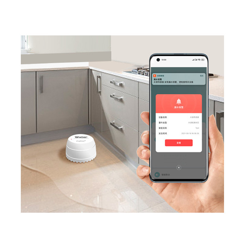 Mini Tuya Zigbee Water Sensor Tuya APP Real Time Monitoring Intelligent Linkage Tuya Valve or Valve