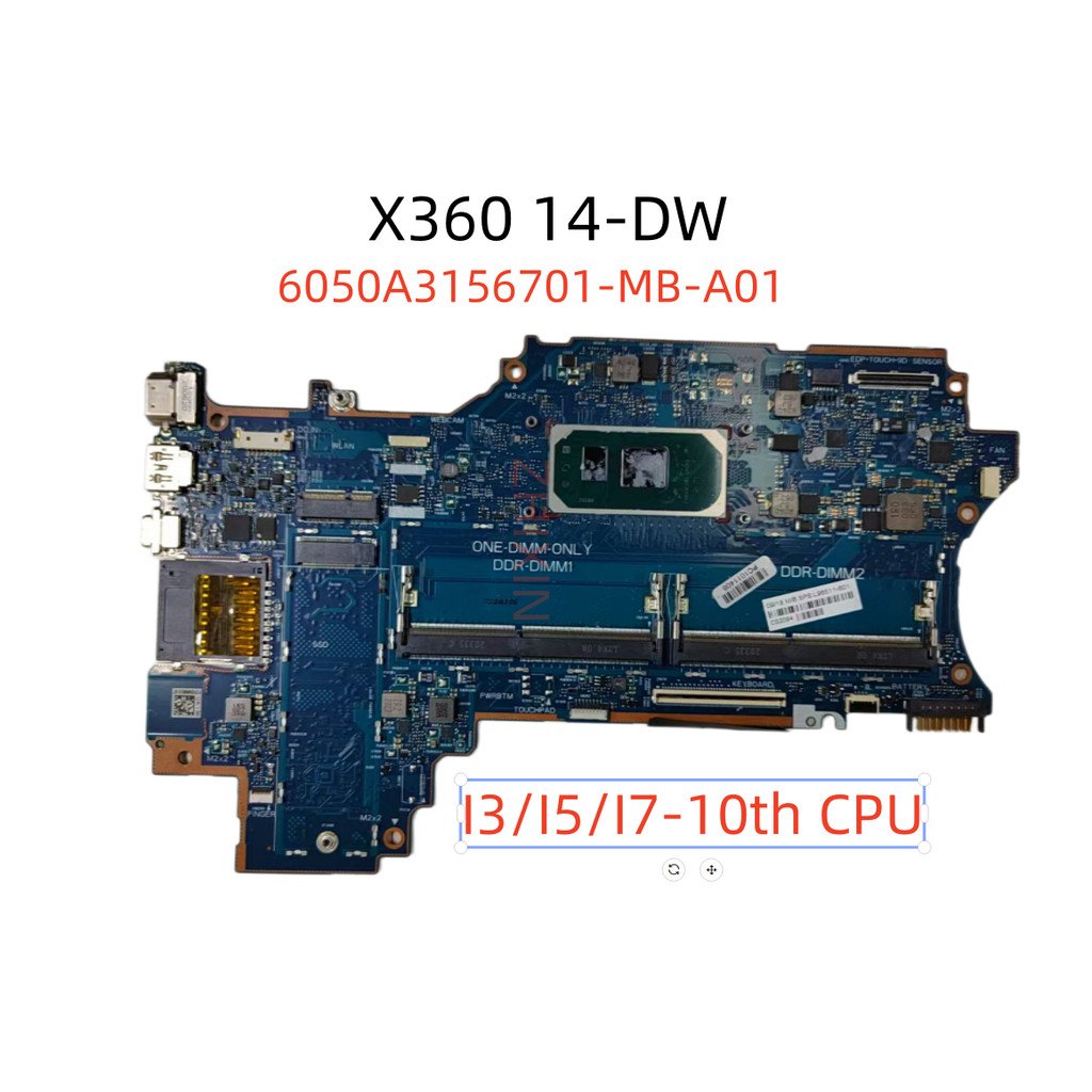 For HP Pavilion X360 14-DW Laptop Motherboard with i3-1005G1 i5-1035G1 i7-1065G7 CPU L96510-601
