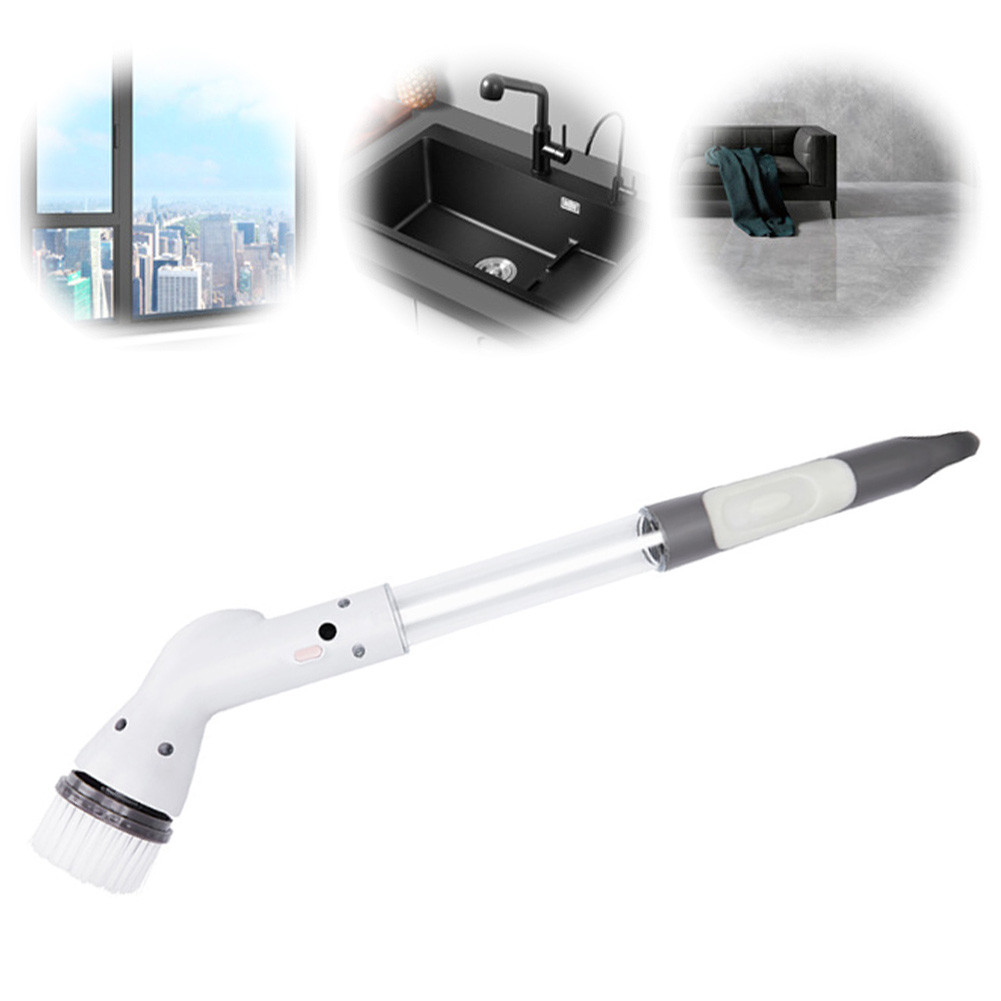 Electric Spin Scrubber Bathroom Scrubber Waterproof Shower Scrubber with 5 Replaceable Brush Heads