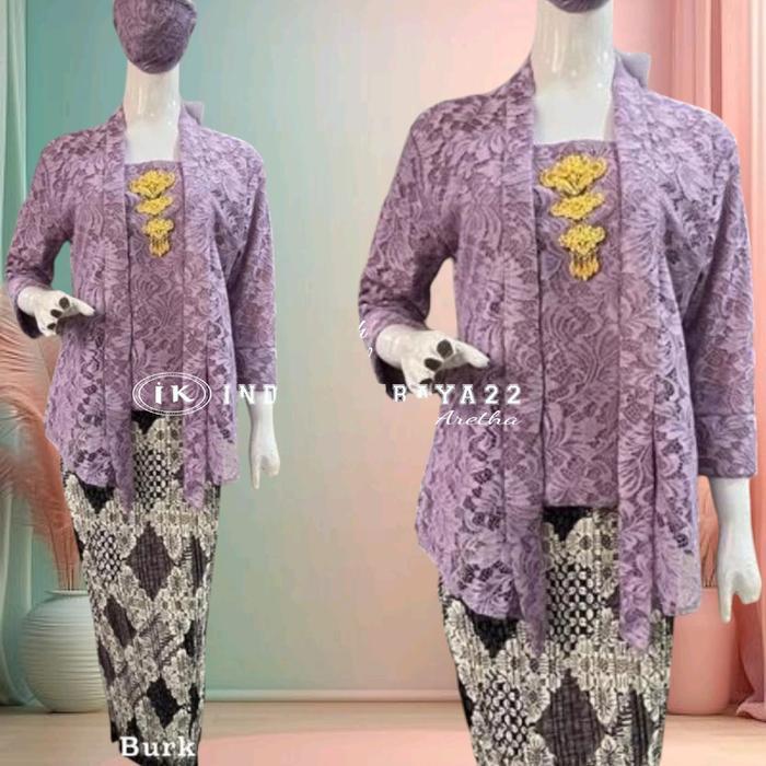 Setelan Kebaya Brokat Kutubaru Elegan Modern Atasan Baju Kebaya Wanita Remaja Kondangan Lamaran