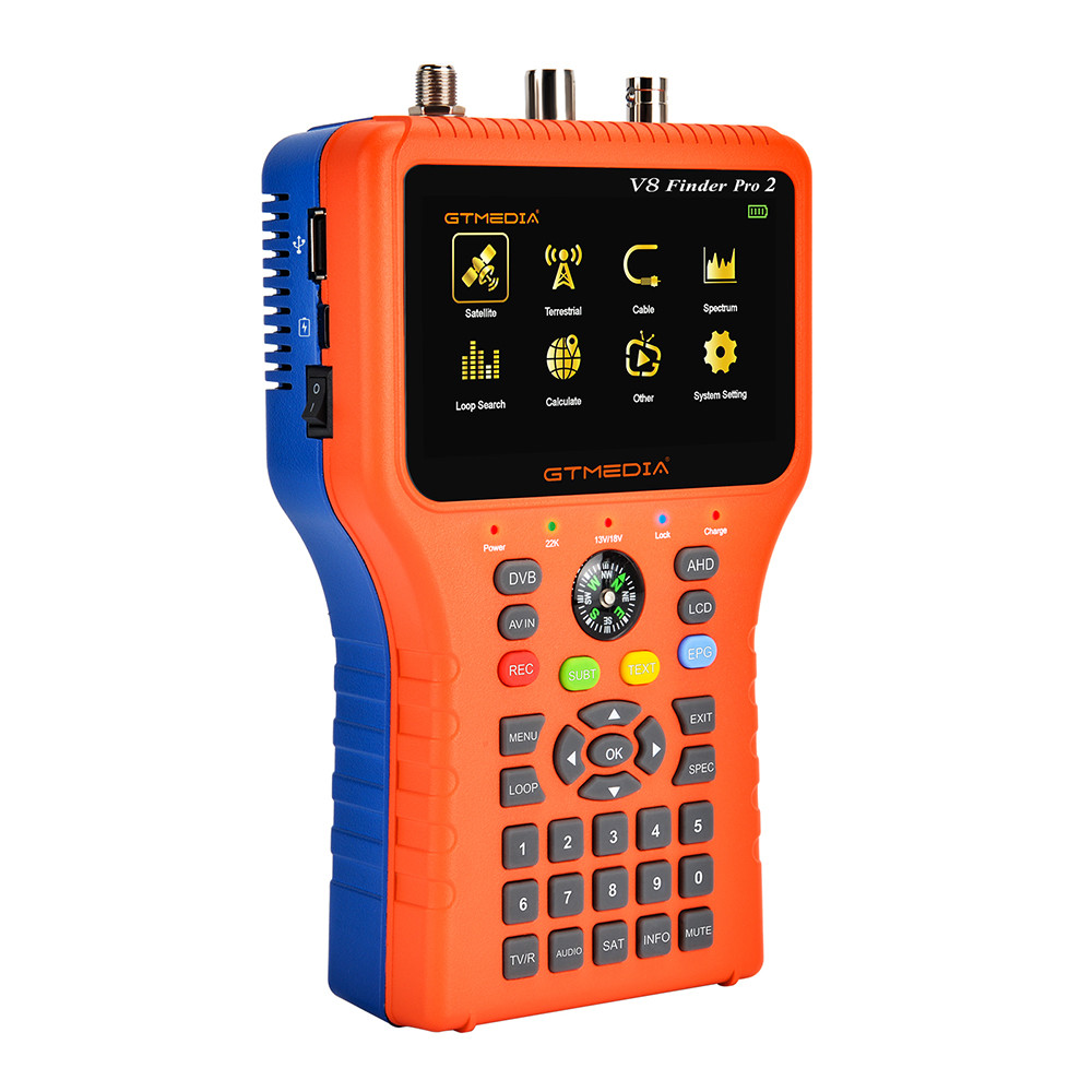 GTMEDIA V8 Finder PRO 2 Digital Spectrum Analyzer Satellite Signal Finder DVB-S2/T2/C H.265 Meter