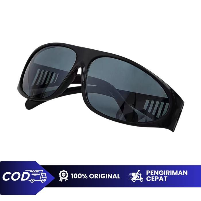 "New" KACAMATA LAS SAFETY HITAM PEKAT ANTI RADIASI / ANTI PECAH HITAM PEKAT