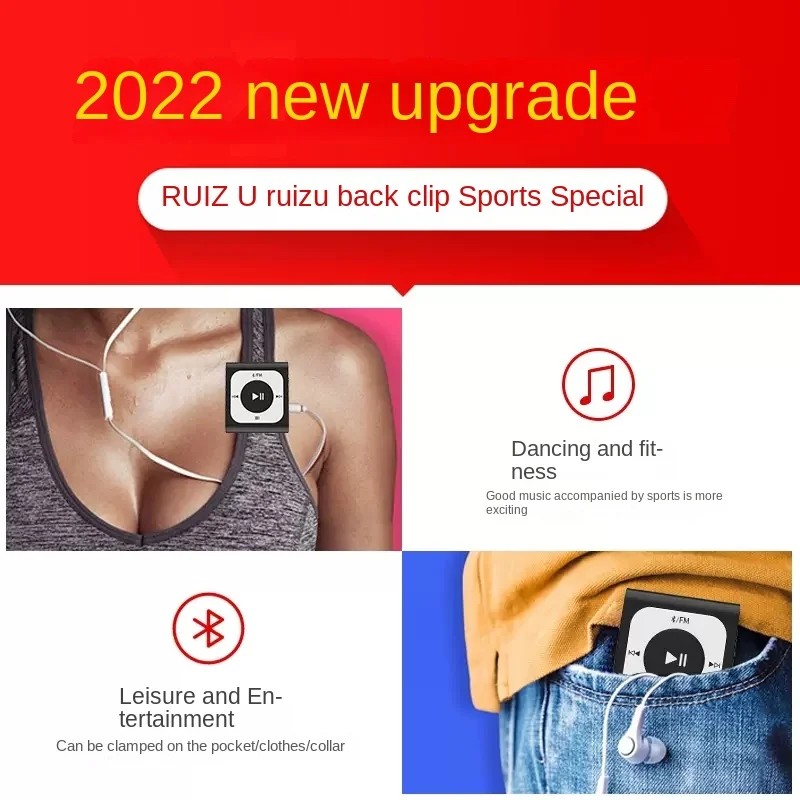 music player RUIZU X66 Sportmp3 player bluetooth Clip Mini Pedometer mini mp3 player bluetooth