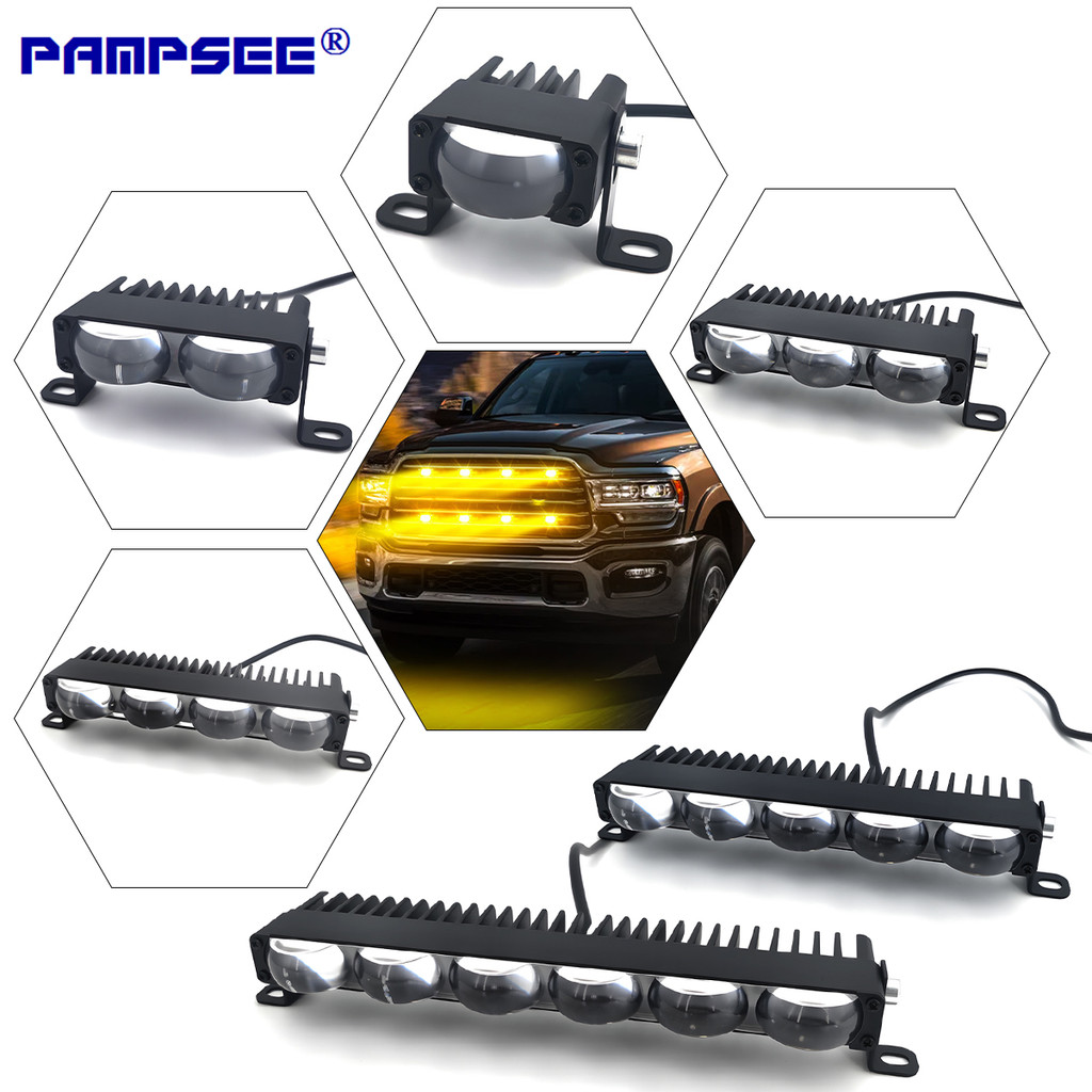 LED Headlight Bumper Projector Lens Fog Lamps Work Light Car Grill Light Mini Driving Light