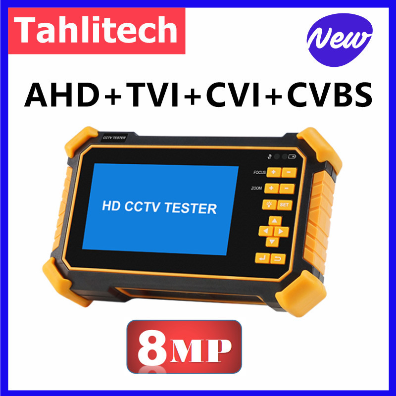 Tahlitech 4K AHD/CVI/TVI CCTV Video Cameras Tester CFTV Mini Monitor 8MP CCTV Tester Analog Camera