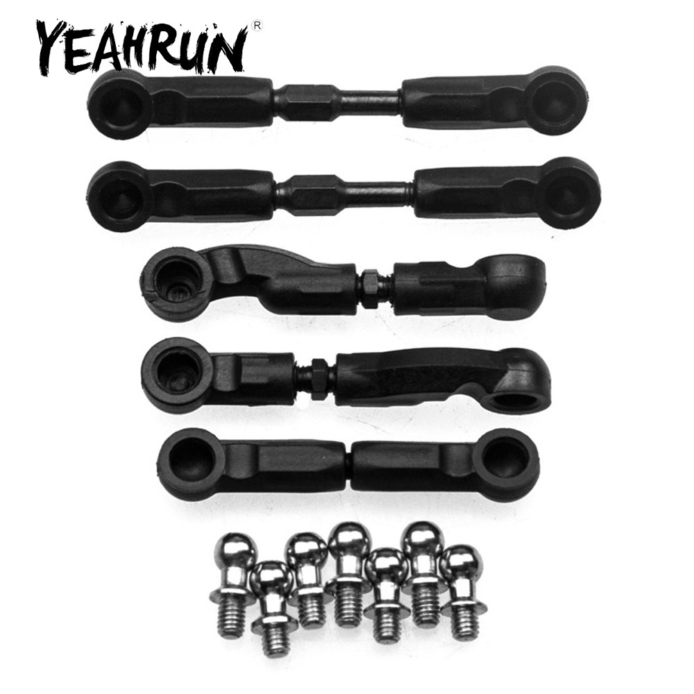 YEAHRUN Completed Plastic Tie Rod Set Steel Ball Head End for 3Racing Sakura D4 AWD RWD 1/10 RC Drif