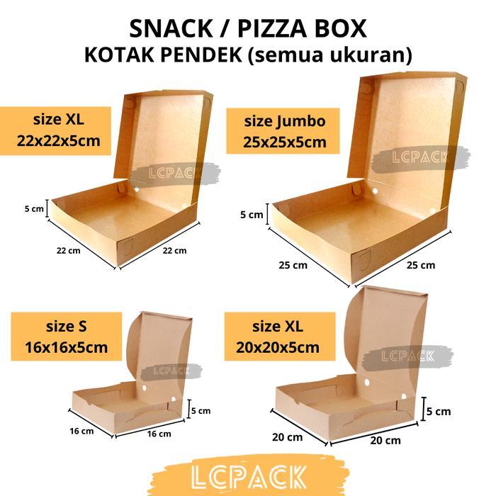 PAPER PIZZA BOX KOTAK PENDEK BOX KUE ROTI KECIL DUS GORENGAN CEMILAN
