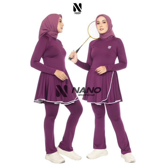 Premium Nano Sportswear Baju Senam Wanita / One Set Rumbai List / Setelan Baju Senam Original
