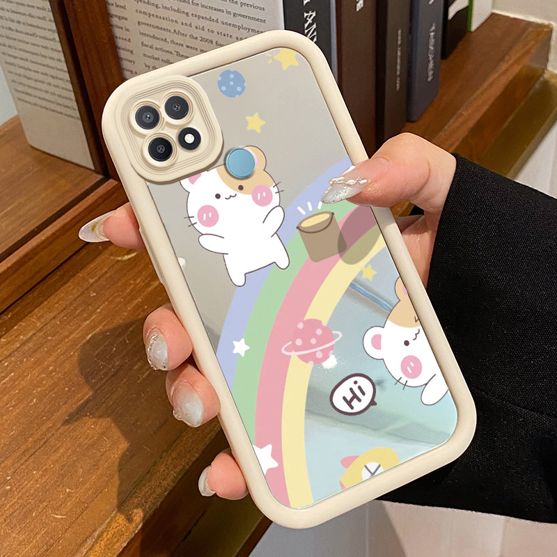 Casing Hp OPPO A15 A15s A35 Case Casing Graffiti pelangi kartun Pola Kasus cermin tangga HP Kasing S