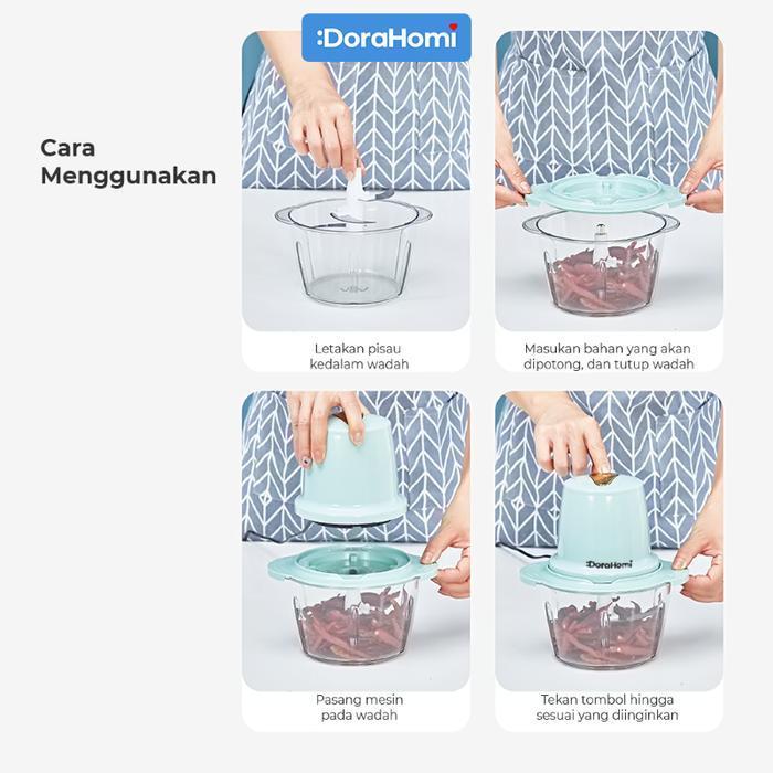 Dorahomi Chopper Blender Electric Alat Mesin Penggiling Penghalus Bumbu Masak Listrik Pisau