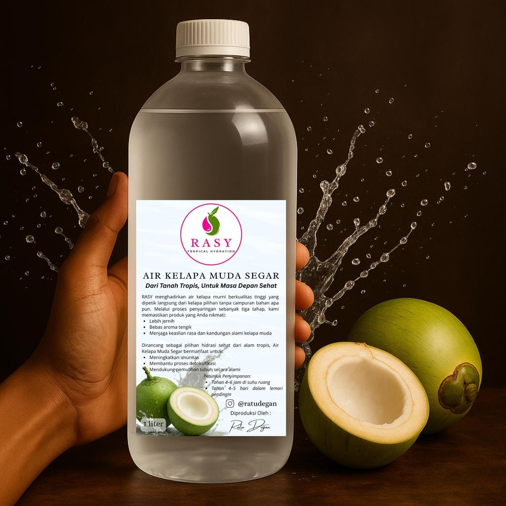 RASY - 1000ml 100% Pure Coco Water - Air Kelapa Muda Murni - 1 Liter