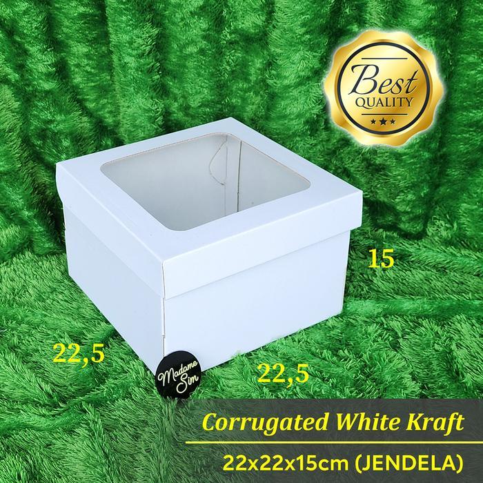 KOTAK KUE - CAKE BOX - DUS BOLU 22x22x15 (JENDELA) - WK