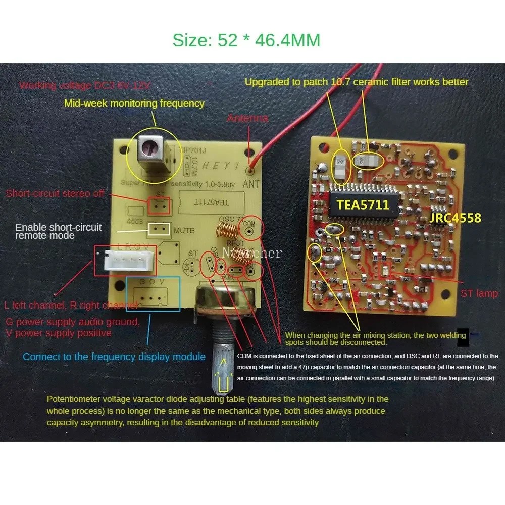 Tea5711 Radio Board Fm 87-108 High Sensitivity Stereo