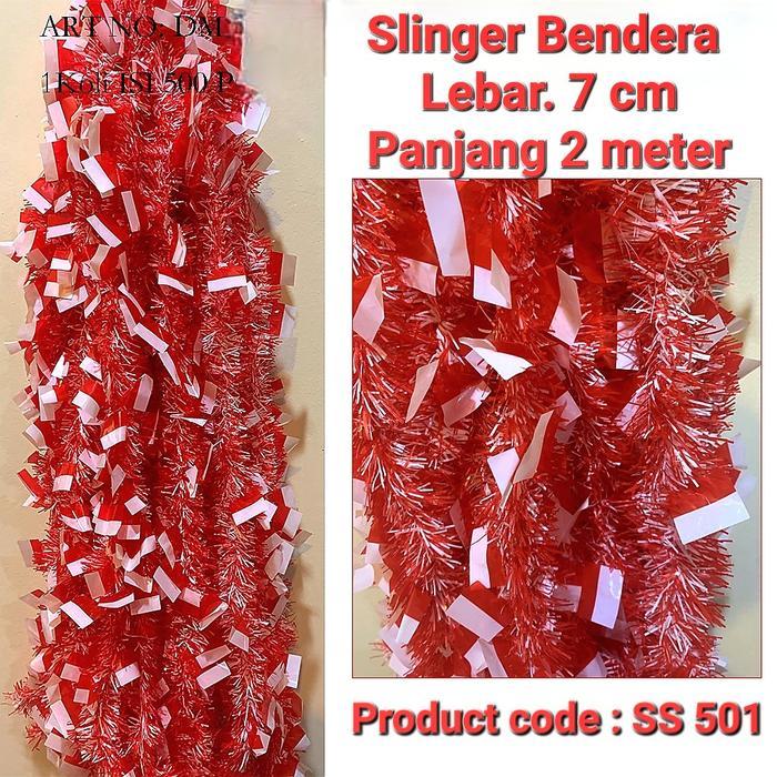Slinger Bendera Merah Putih 17 Agustus Dekor Tinsel