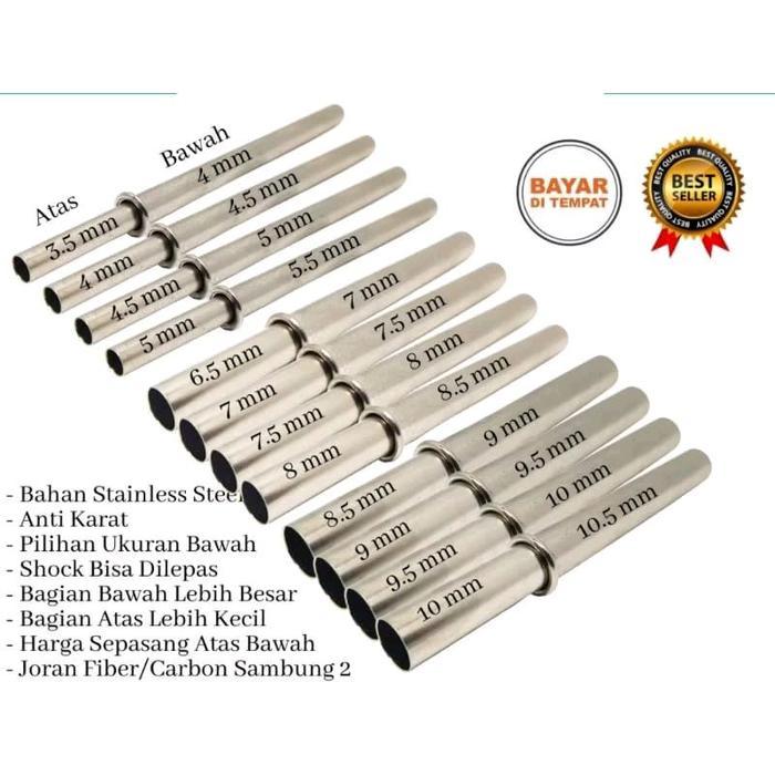 Sambungan joran shock biasa tanpa drat bahan stainles anti karat