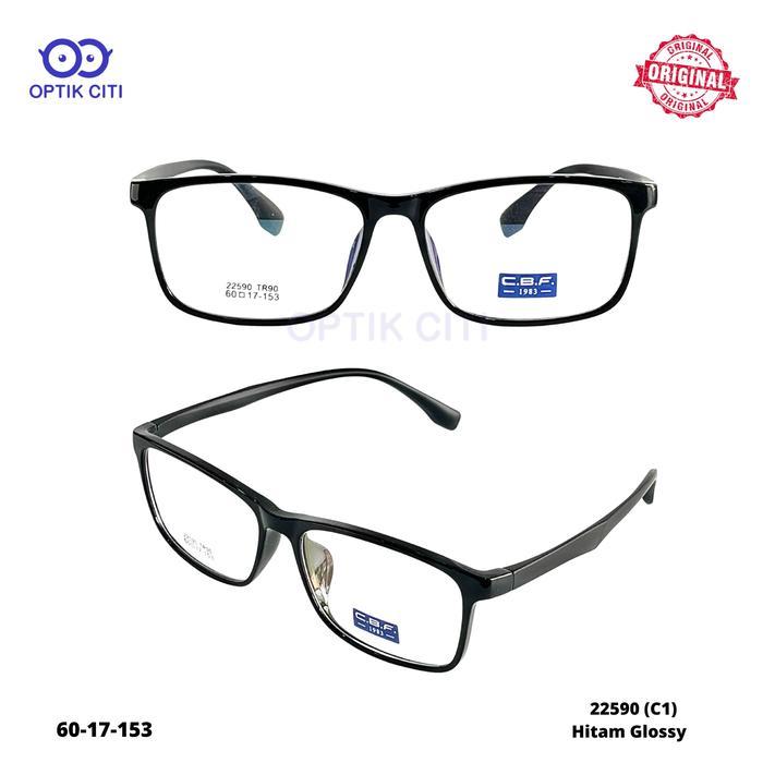 frame kacamata pria kotak size besar CBF 22590 Original Ringan Lentur