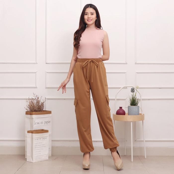 Celana Mozza 2271 - Jogger Panjang Babytery - Bawahan Wanita - Pinggang Full Karet Tebal Kulot