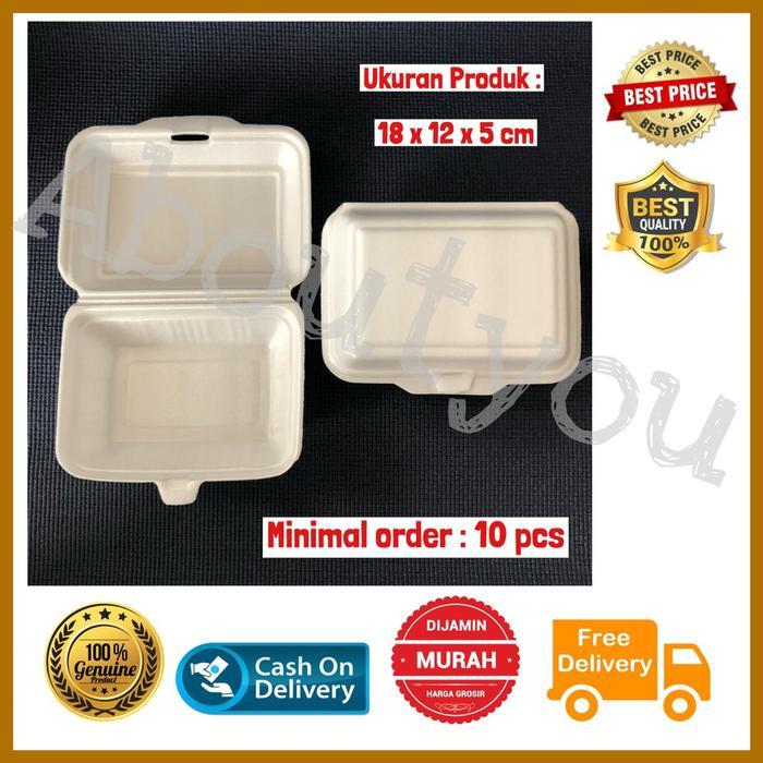 Kotak Makan STEROFOM Box Gabus Panjang Wadah makanan bubur mie nasi