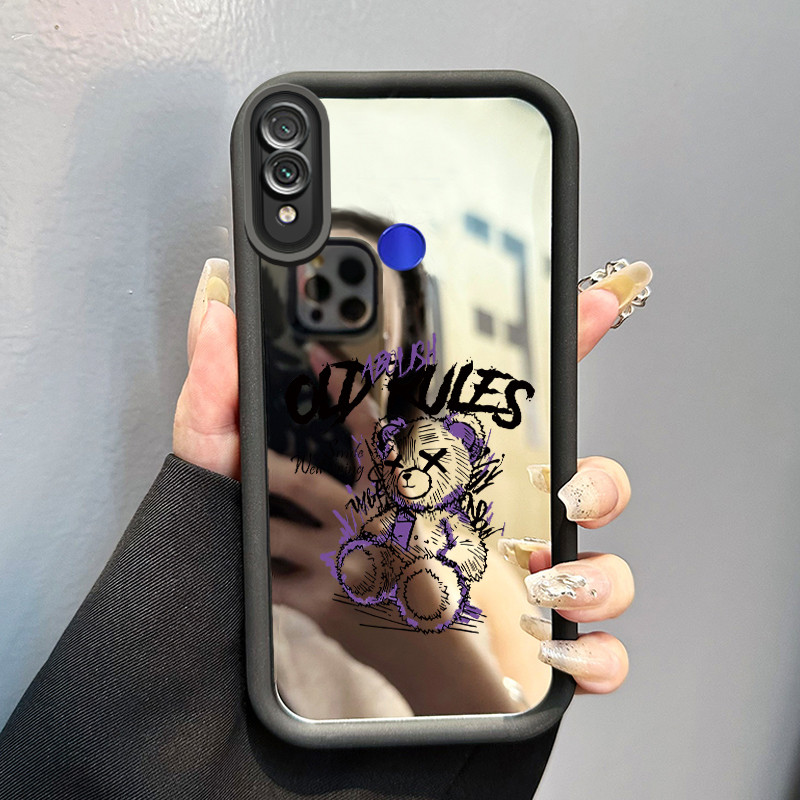 Casing Hp Xiaomi Redmi Note 7 Redmi Note 7s Redmi Note 7 Pro Case Graffiti Bear Cartoon Cermin Kasin