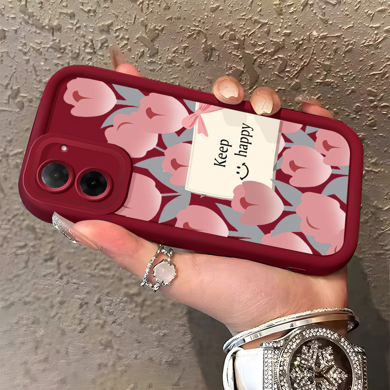 Casing Hp untuk Xiaomi Redmi A5 4G Case Pink tulip Kasing silikon Cesing Kreatif Inspired Kesing Sof