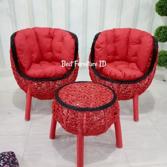 Set Kursi Teras Brekele Rotan Sintetis