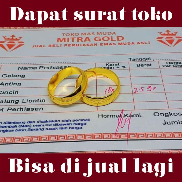 [] tebus murah cincin emas muda untuk tunangan atau pernikahan dapat surat toko