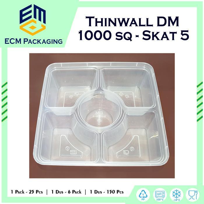 THINWALL DM 1000ML SQ SKAT 5 THINWALL BENTO SEKAT 5 THINWALL DM 1000ML SQUARE SEKAT 5 KOTAK MAKANAN