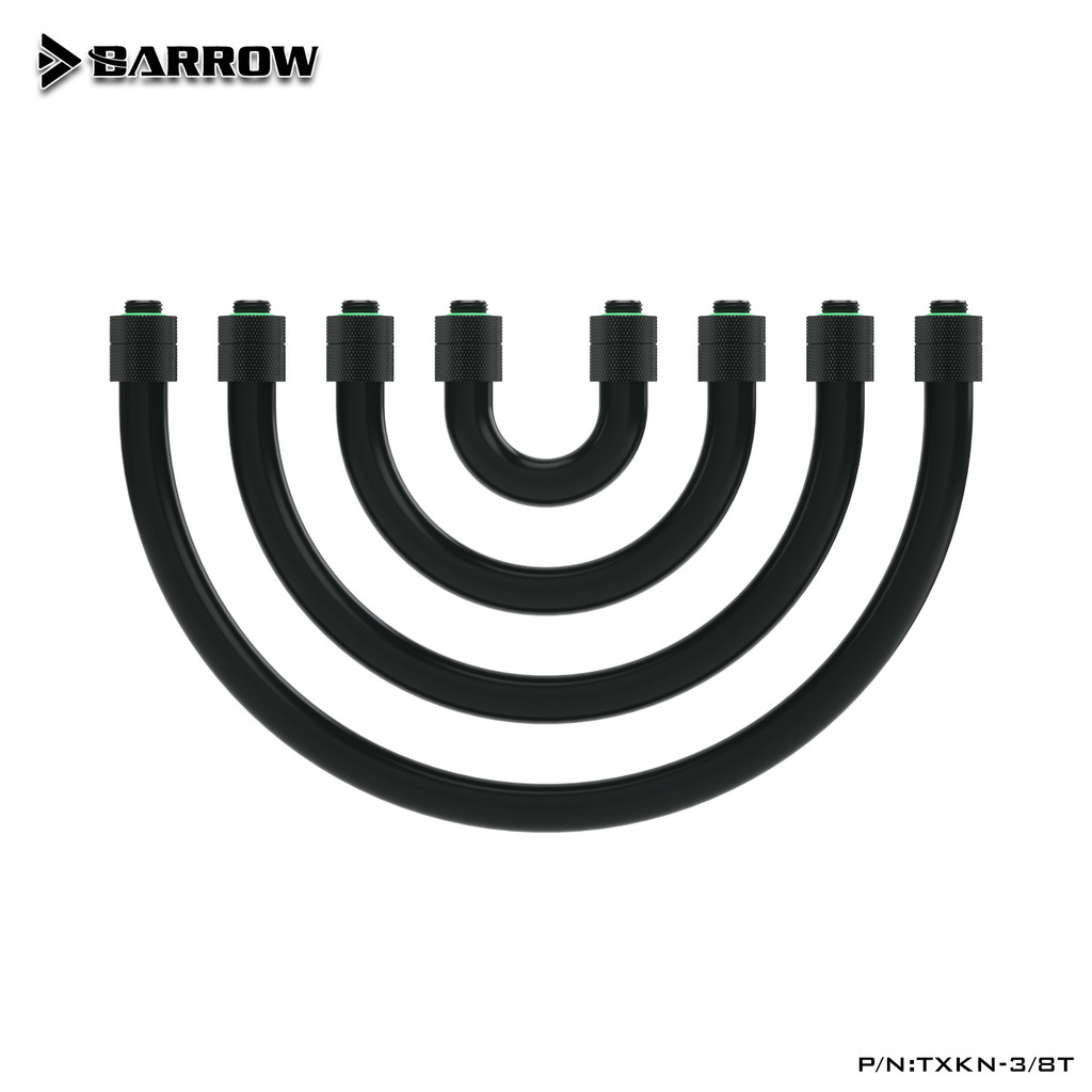 Barrow AIO Anti-Kink Soft Tube with Rotary G1/4in. Fittings PC Water Cooling Block for Mining Rig