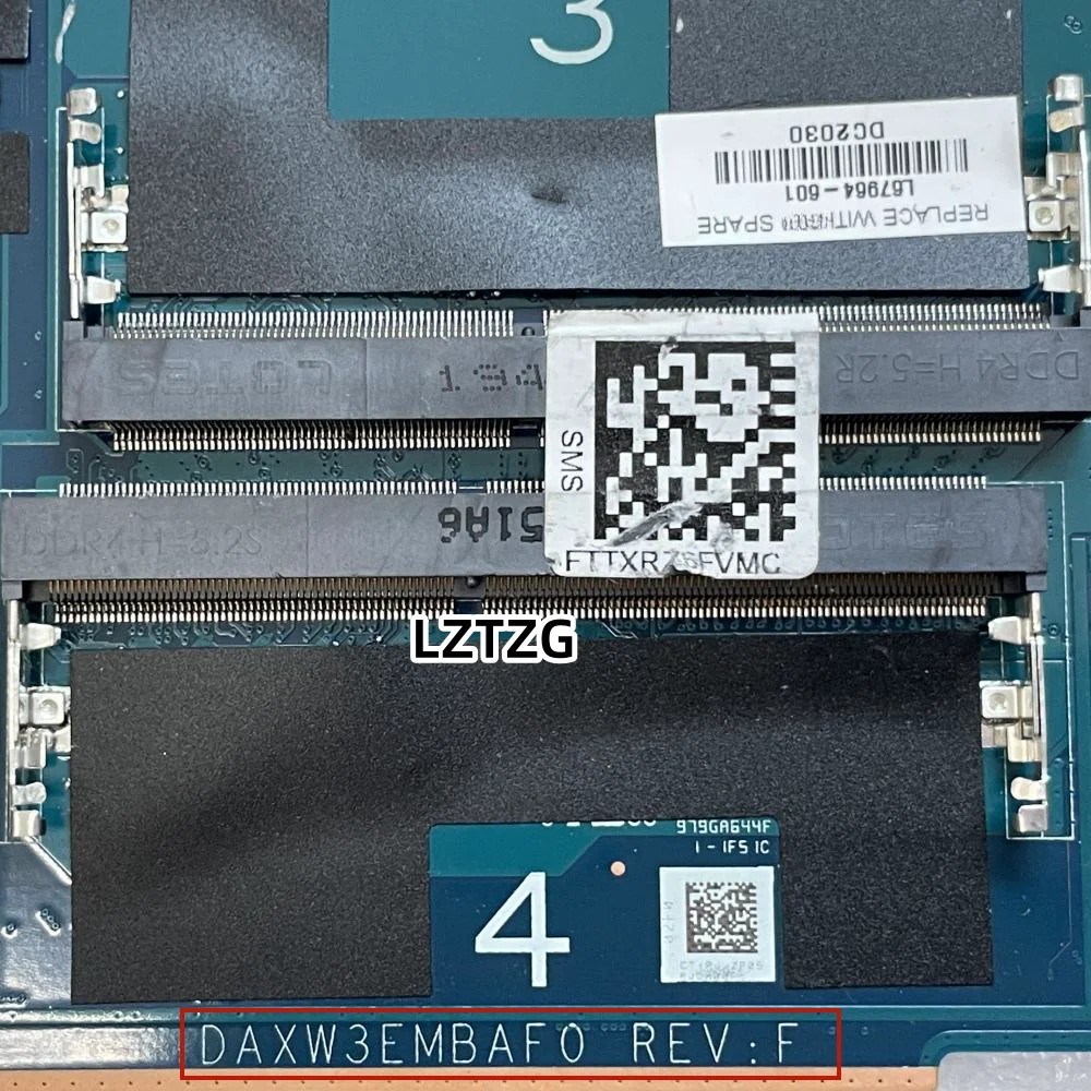 DAXW3EMBAF0 For HP ZBOOK 17 G6 Laptop Motherboard CPU I7-9850H SRFCN UMA DDR4 L67964-601 L67964-001