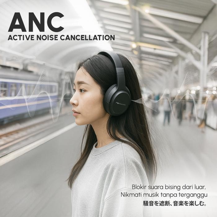 Promo Nakamichi Ow1100Anc Active Noise Cancelling Wireless Headphone Headphones Bass