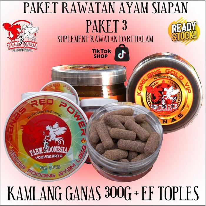 NEW PRODUCT PAKET GANAS GOLD VIP + EXTRA FOODING GANAS RED POWER SUPLEMEN RAWATAN AYAM SIAPAN