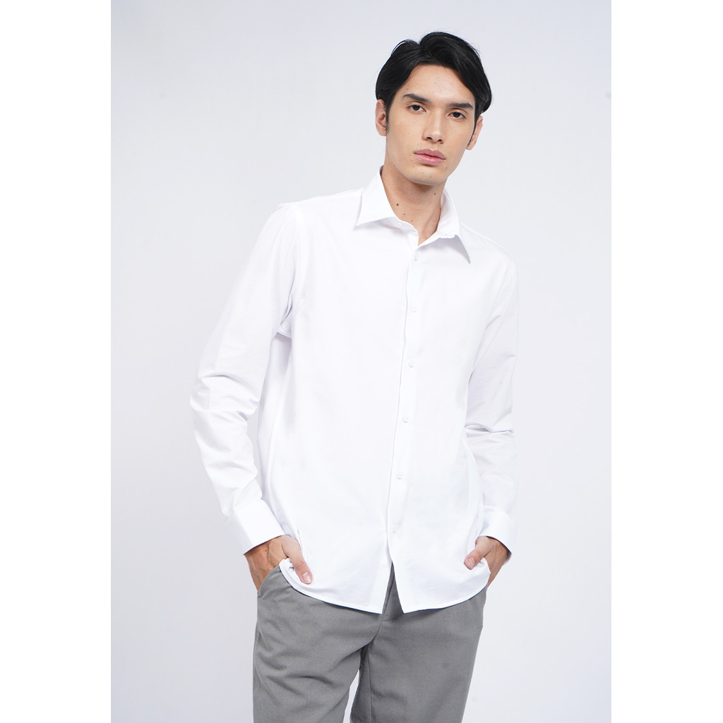 Executive 4-Way Stretch Long Sleeve Shirt White