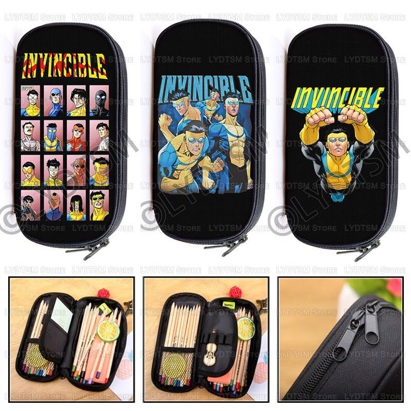 Invincible Hero Print Cosmetic Case Pencil Bag Comic Omni Mark Stationery Bag Teenager Pencil Box