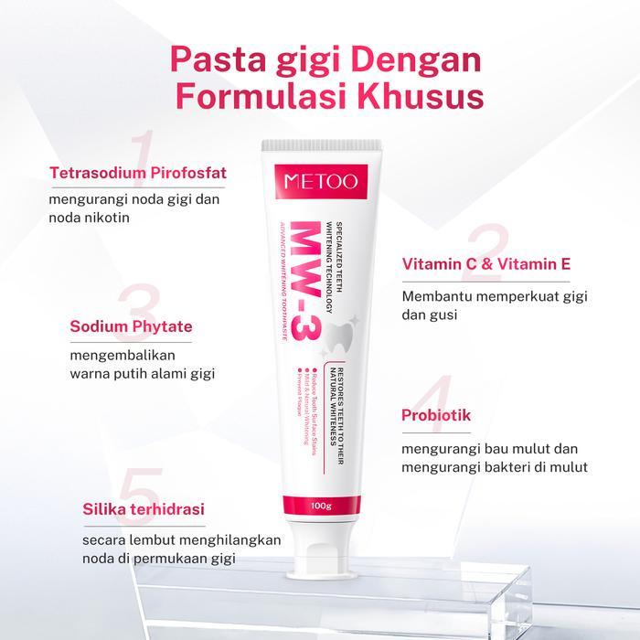 [FREE SIKAT GIGI SOFT] METOO GIGI PUTIH KOMBO SET BPOM- BEBAS SENSITIF / PEMUTIH GIGI / MEMBERSIHKAN