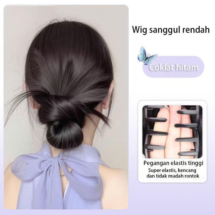 rambut palsu wanita cepol Sanggul hair klip rambut palsu wanita jepit wig korean style rambut palsu