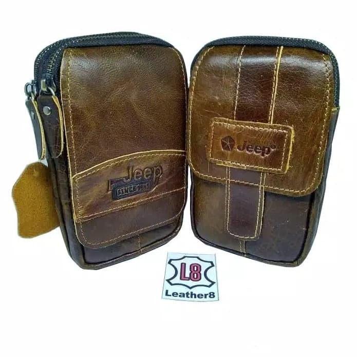 Tas Selempang Pria Dompet Hp Kulit Asli / Tas Selempang / Jeep / Tas Pinggang / Tas Murah