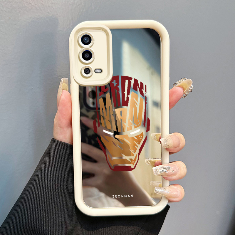 Casing Hp OPPO A55 Case Topeng Baju Zirah Keren Mirror Kasing silikon cocok pria dan wanita Cesing C