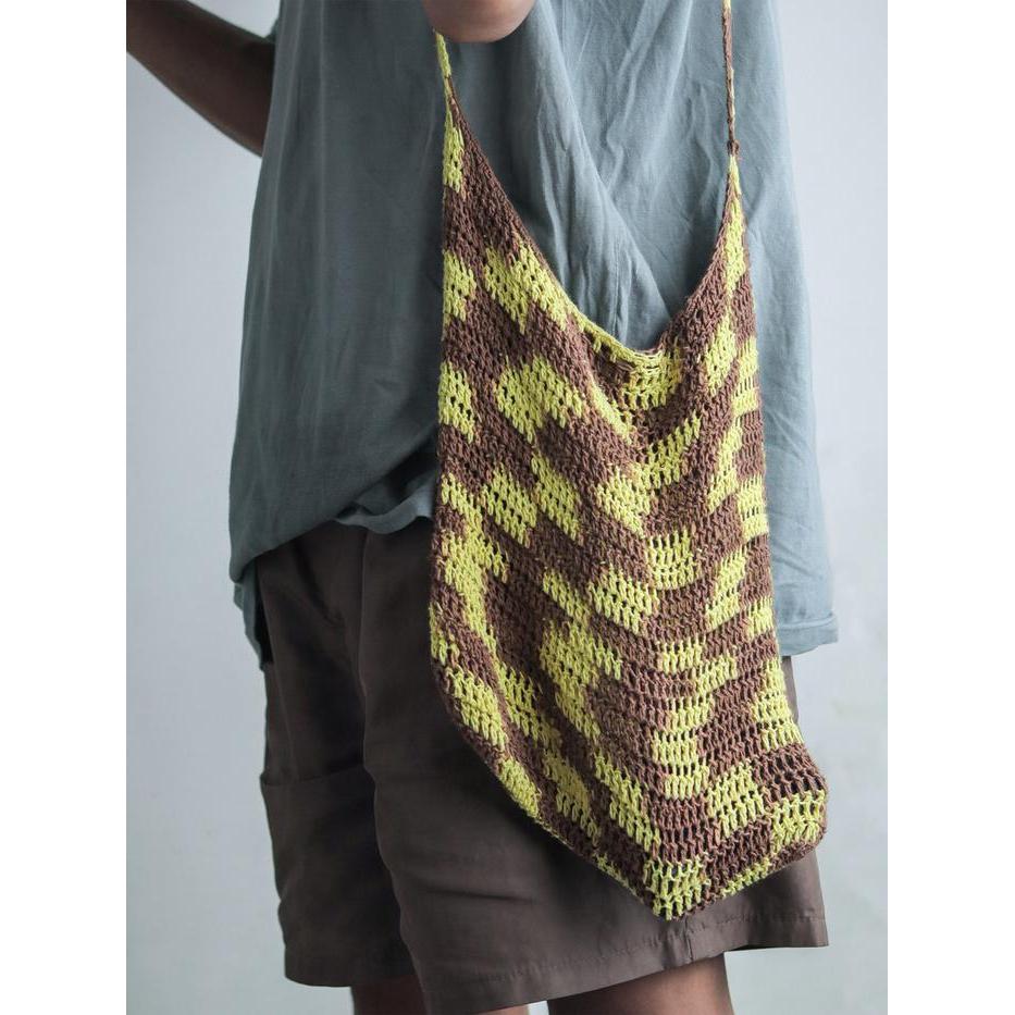 Handmade Bag Tas Noken Selempang Bahu Rimba Rajut Handmade Pria Wanita Ready