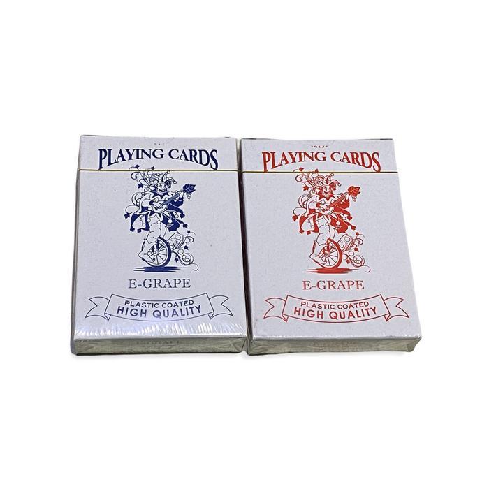E-Grape Kartu Remi Playing Card High Quality Material Plastic PVC Tahan Air Fleksibel 54 Buah 57 x