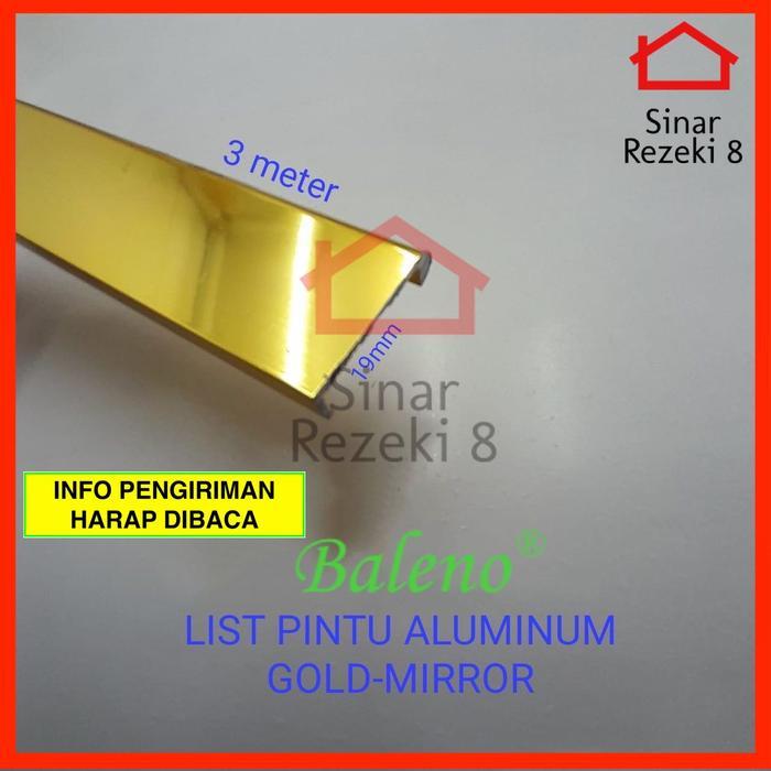 List Pintu GOLD MIRROR Lis Profil Aluminium Edging Frame Lemari EA 19 .
