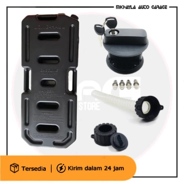 Jerigen Long Haul 20 Liter Hitam + Kunci Bracket Jerigen Bbm Offroad Car