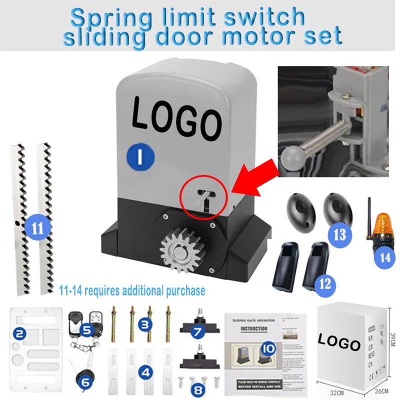 Spring limit switch sliding door motor sliding door opener 550w 1200kg 220v smart sliding door