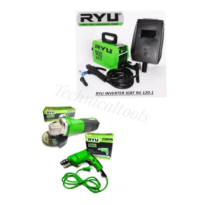 PAKET RYU MESIN LAS 900 WATT GERINDA 100MM RSG 100-4 BOR 10M RDR 10-3