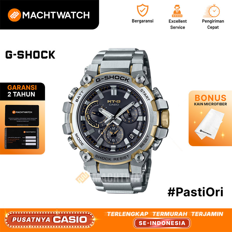 Jam Tangan Pria Casio G-Shock MT-G MTG-B3000D-1A9JF MTG-B3000D MTGB3000D Tough Solar Men Black Dial 