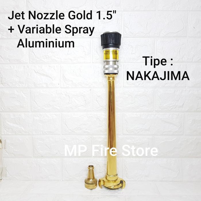 Jet Spray Fire Nozzle 1.5 Nakajima Kuningan Pemadam Variable Aluminium