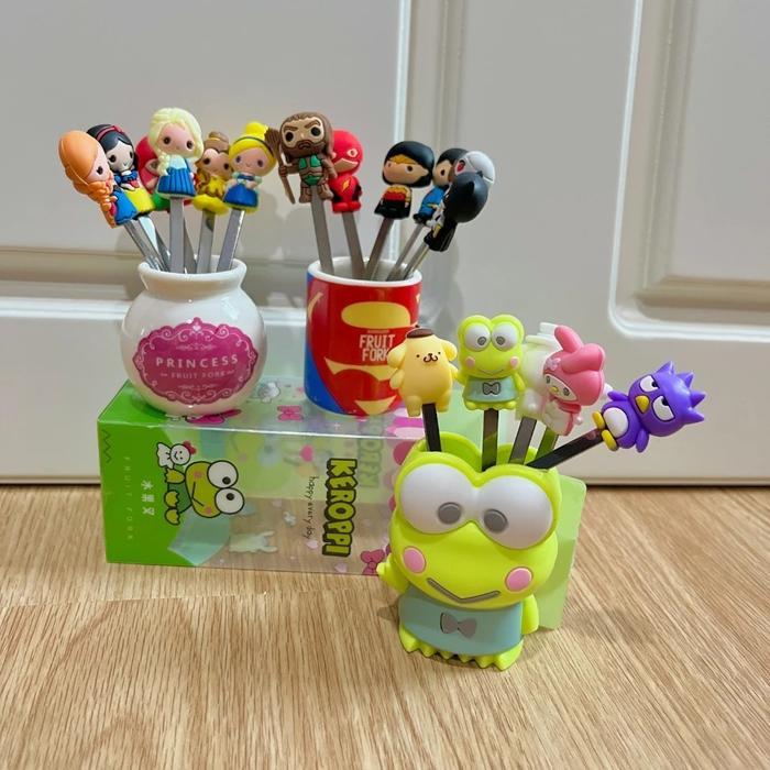 Sendok Garpu Buah Sanrio Avenger Princess / Garpu kecil Stainless steel karakter / Garpu Kecil Buah