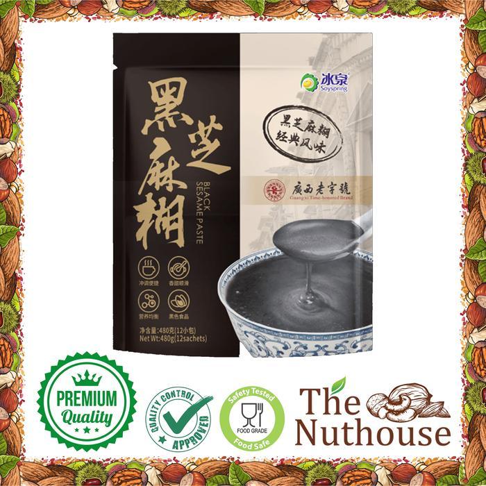 Soyspring Black Sesame Paste Original / Wijen Hitam Pasta Cair [Black Label] 480gr