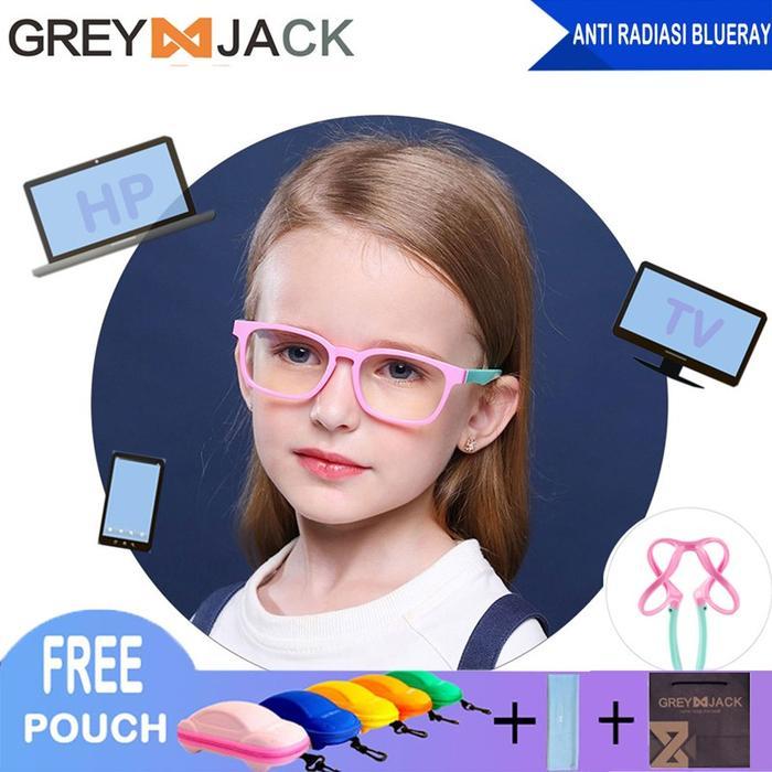 Grey Jack/Kacamata ANAK anti radiasi komputer HP TV TR90/ FA8139-8140