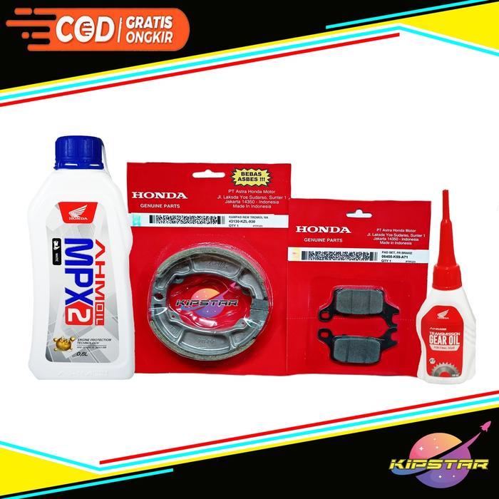 PAKET KAMPAS REM DEPAN BELAKANG OLI MPX 2 OLI GARDAN HONDA VARIO 150 NEW GENIO VARIO 125 NEW /