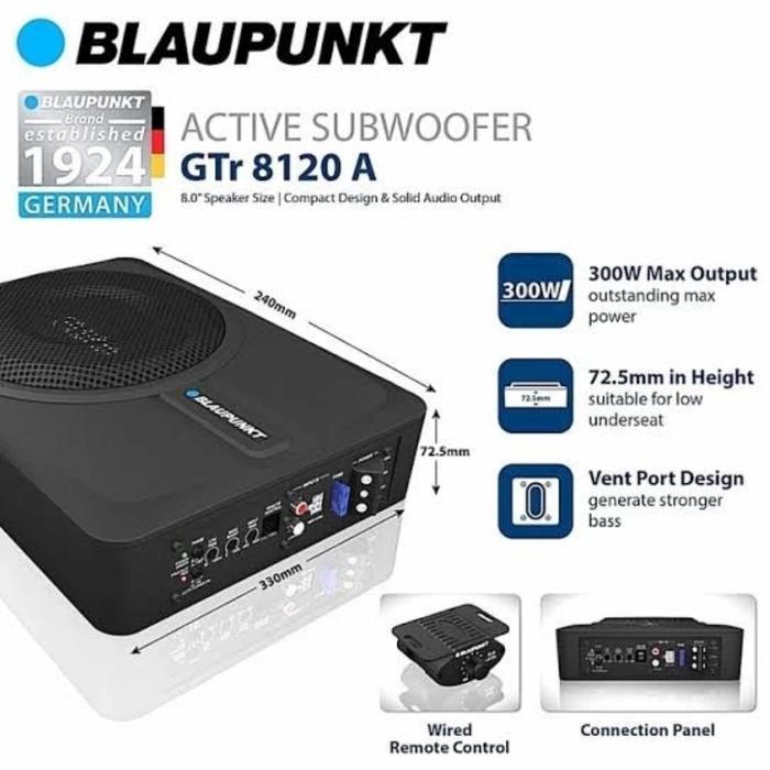 Subwoofer Aktif Blaupunkt GTR 8120 A - Subwoofer Kolong Aktif Blaupunkt GTR 8120 A - Bass Kolong